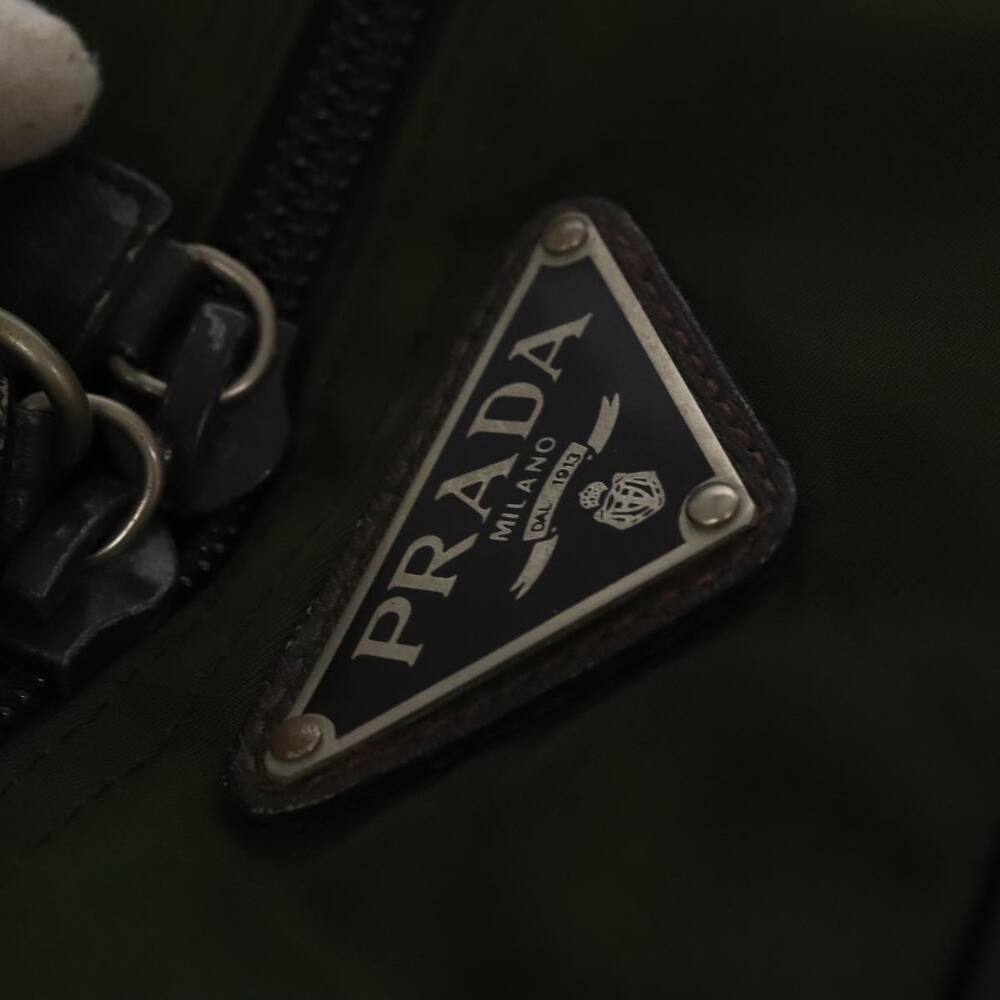 PRADA Boston Bag Nylon Khaki Silver - Picture 16 of 16